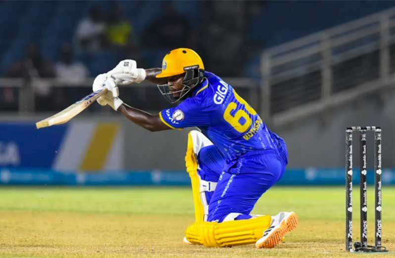 Sherfane Rutherford scored 61 off 31 balls for the Barbados Tridents against the St Lucia Kings.