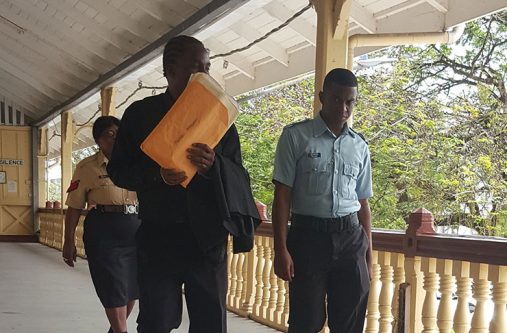 Sherwin Leitch at the Demerara High Court before he was freed.