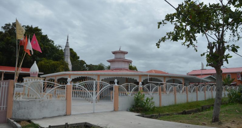 The repaired Versailles Mandir with the Shivalla in the background.