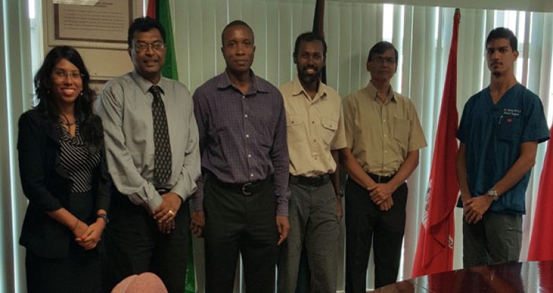Minister Khemraj Ramjattan with some of the directors of the GSSF Board.
