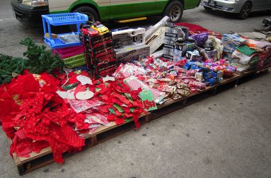 Goods laid out for sale on Regent Street