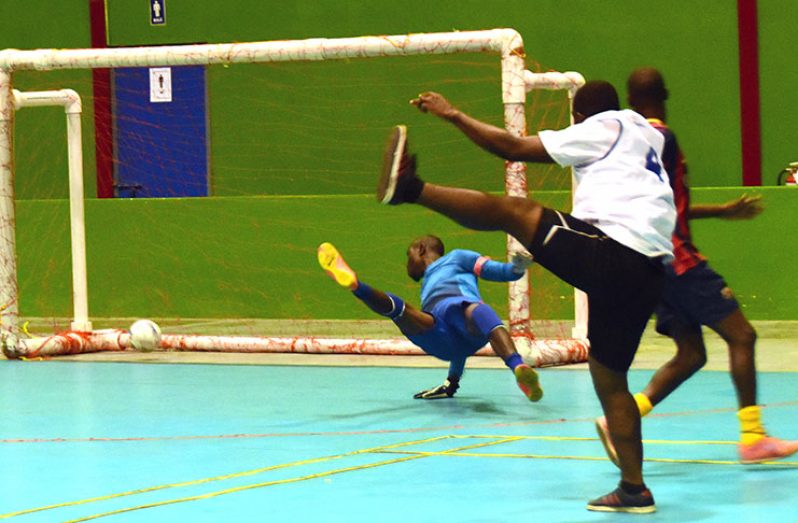 One of the six Tiger Bay goals scored on Thursday evening. (Adrian Narine photo)