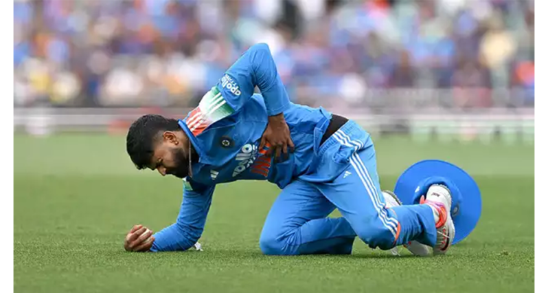Shreyas Shreyas Iyer injured his rib cage while taking a catch in Sydney