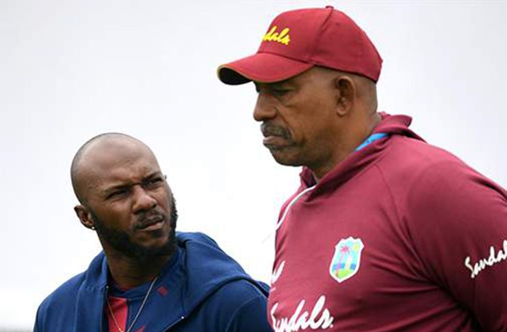West Indies batsman Jermaine Blackwood (left) and Head Coach Phil Simmons (Photo: CWI Media)