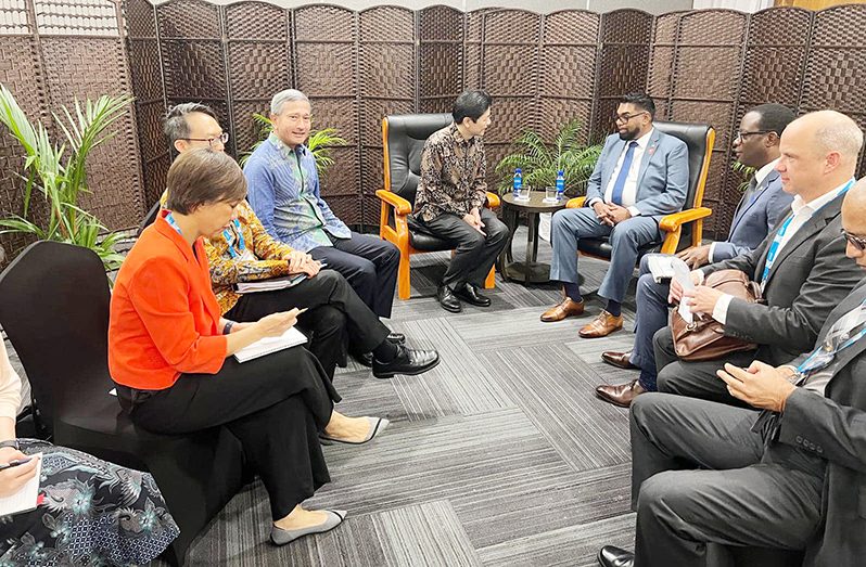 At the Commonwealth Heads of Government Meeting (CHOGM) in Samoa, President Dr. Mohamed Irfaan Ali and Prime Minister Lawrence Wong of Singapore engaged in a high-level discussion that highlighted the rapidly growing partnership between their two nations