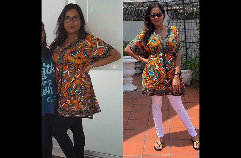 A side-by-side comparison of Nutana Singh’s weight loss journey and PCOS