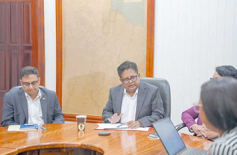 Senior Minister in the Office of the President with Responsibility for Finance Dr. Ashni Singh, on Monday, alongside Minister of Tourism, Industry and Commerce Susan Rodrigues and Minister of Public Service, Government Efficiency and Implementation Zulfikar Ally met with the new Board of Directors at the Ministry of Finance
