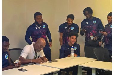Sir Vivian Richards with the WI Academy players