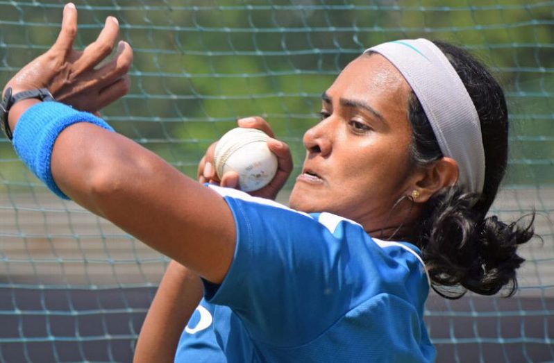 Shikha Pandey sizes up her target area Annesha Ghosh