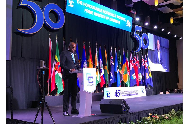 CARICOM Chair and Prime Minister of Dominica, Roosevelt Skerrit (CARICOM photo)