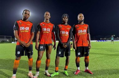 Slingerz Goal Scorers, Right to left - Marcus Tudor, Curtez Kellman, Kelsey Benjamin & Kemar Beckford