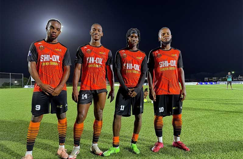 Slingerz Goal Scorers, Right to left - Marcus Tudor, Curtez Kellman, Kelsey Benjamin & Kemar Beckford
