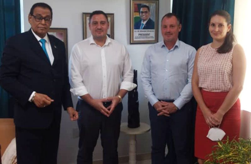 Ambassador Halim Majeed (left), Pavol Kozik (second left), Roylan Perez, and Cristina Ramirez