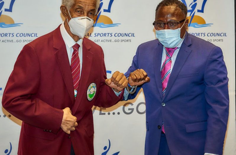 The legendary Garfield  Sobers (left)  and Dwight Sutherland