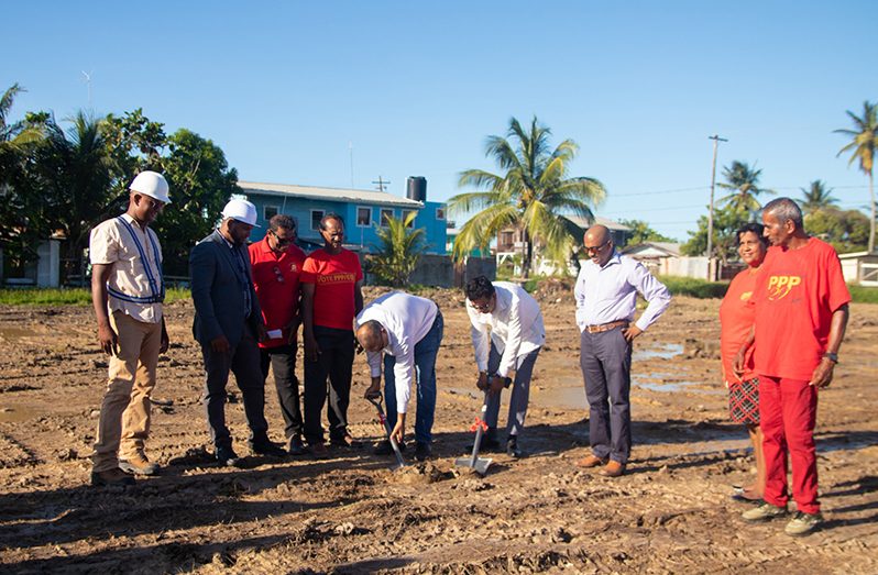 Health Minister, Dr Frank Anthony and Attorney General, Anil Nandlall turned the sod on Monday (Ministry of Health photo)