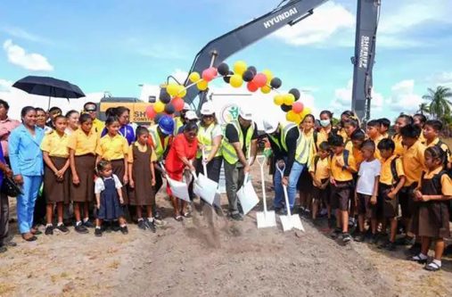 Officials turn the sod for the new Marurunau Secondary School