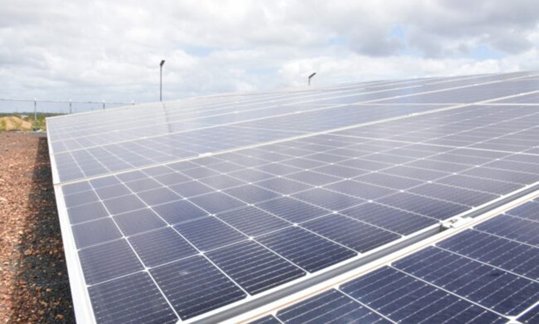 The newly-commissioned $472M one-megawatt solar farm at Lethem (DPI photo)
