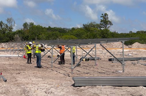 Work is progressing on the establishment of two solar farms in Region Two, officials observed during an inspection of the site, on Saturday