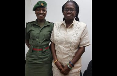 Lance Corporal Shannon Ross –Cox (left) was the most recent woman soldier to climb to the top of Mount Ayangana to raise the flag while Staff Sergeant (ret’d) Beverley Somerset was the first to do so
