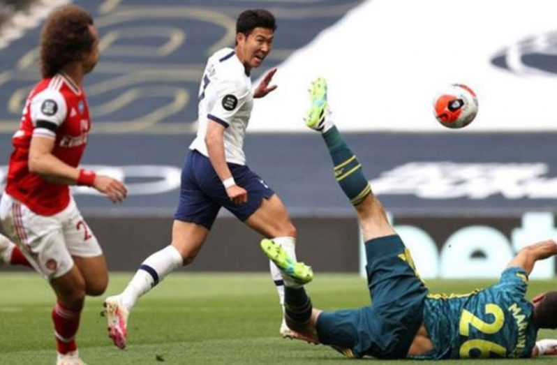Son Heung-Min levelled two minutes and 17 seconds after Alexandre Lacazette's opener