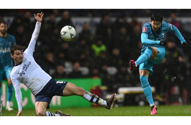 Son Heung-min was one of four Spurs players to keep their starting place from the win at Fulham