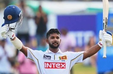 Sonal Dinusha celebrates his maiden Test century