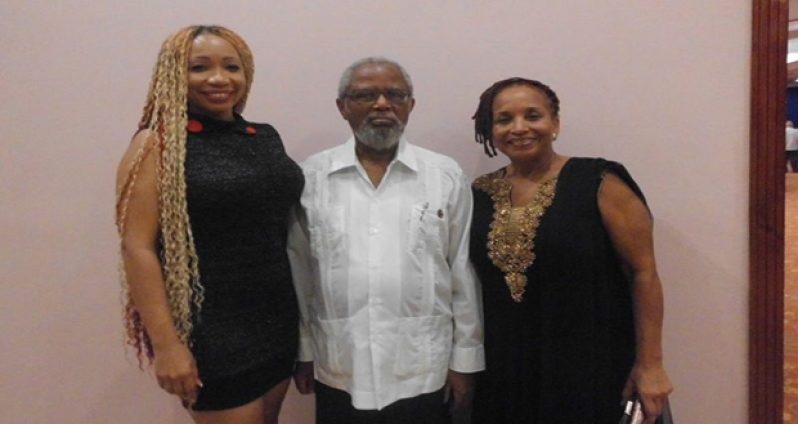 Sonia Noel at the state reception with the Govenor of Belize, Sir Colville Young, and President of Belize’s Institute of Culture and History, Diane Haylock
