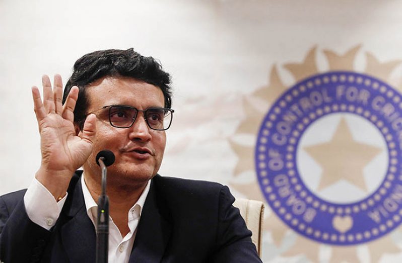 Former Indian cricketer and current BCCI (Board of Control for Cricket in India) president Sourav Ganguly reacts during a press conference at the BCCI headquarters in Mumbai, India, yesterday. (REUTERS/Francis Mascarenhas)