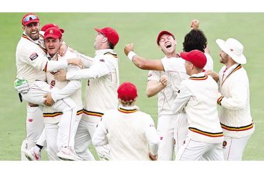 South Australia is top of the Sheffield Shield after the win.