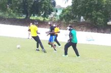 Practising on the field after the workshop