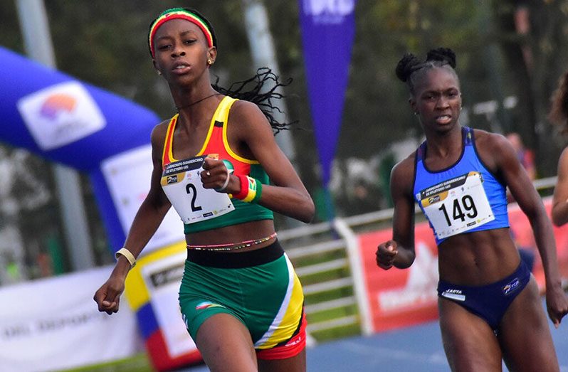 Tianna Springer in action during the women's 200m heat