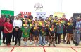 Guyana’s confident Squash team with GSA’s officials and sponsors at the National Raquette Centre (Sean Devers photo)