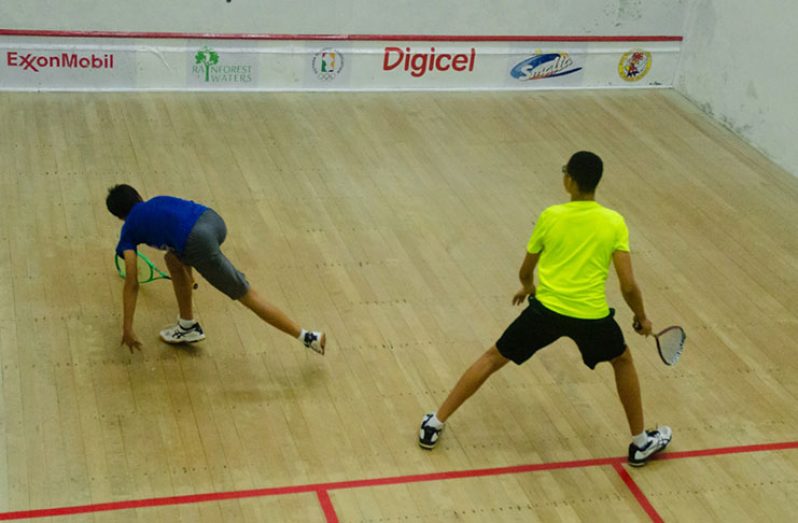 Action at the Georgetown Club squash courts. (Delano Williams photo)
