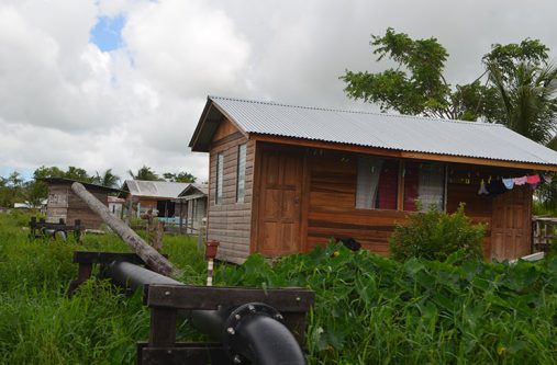 A newly built house sitting on a government reserve
