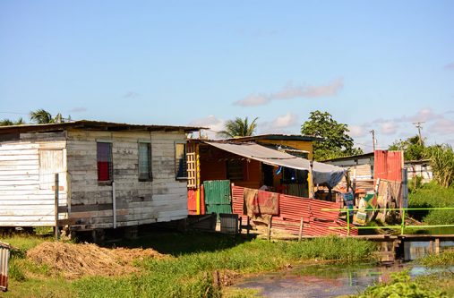 Squatting in Sophia. Two of the 700 shacks erected in Sophia, East and West Ruimveldt by squatters.