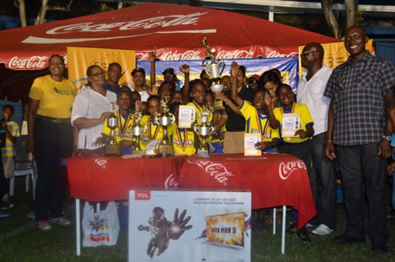 Flash-back! St Pius Primary celebrate after winning the COURTS Pee Wee Football tournament last year.