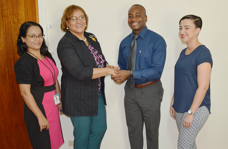 From Left: St Joseph Mercy Hospital’s (SJMH) Lab Manager, Cindy Lalaram; Deputy CEO of SJMH, Deborrah Ramsay; CEO and Founder of NexGen Pathology, Dr. Wesley Greaves and NexGen Pathology’s Chief Operating Officer and co-founder, Andrea Richardson.