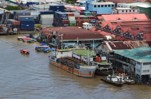 An overhead view of the Georgetown Ferry Stelling (Alva Solomon photo)