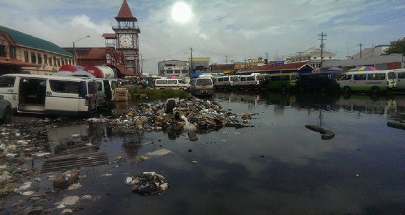 The welcoming sight at Stabroek Market yesterday