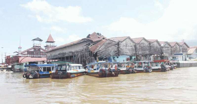 The dilapidated Stabroek Market wharf