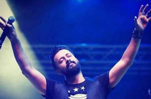 Asif Aslam as he entered the stage dishing out his performances at the Guyana National Stadium (Photos by Javin Singh)