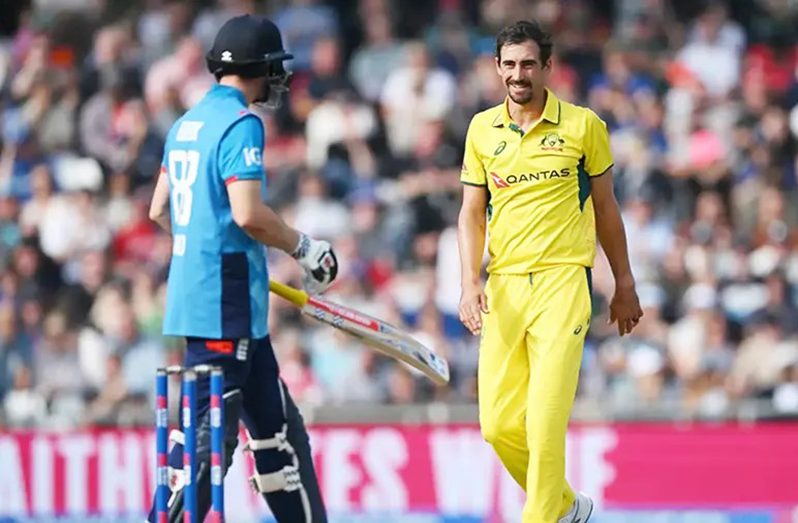 Mitchell Starc pinned Harry Brook lbw with a brilliant delivery  • ( Getty Images)