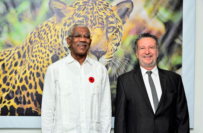 President David Granger and Brazilian Ambassador, Mr Lineu Pupo de Paula at State House