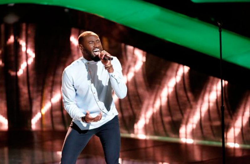 Stephan Marcellus during his performance  last Tuesday on ‘The Voice’