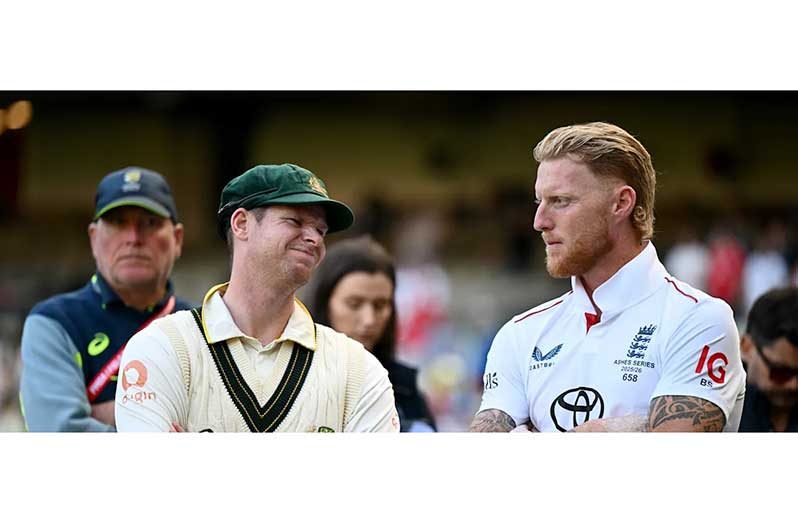 Steve Smith, left, in conversation with Ben Stokes