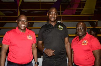 (From left) Steve Ninvalle, Technical Director of the GBA; Terrence Poole M.S., and Assistant Secretary, Seon Bristol