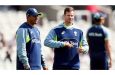 Steven Smith with a heavily-taped right little finger as Usman Khawaja looks on • PA Photos/Getty Images