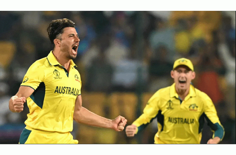 Marcus Stoinis struck first ball to break Pakistan's century opening stand (AFP/Getty Images)