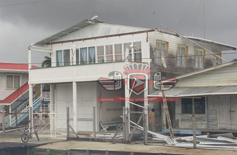 One of the damaged homes.