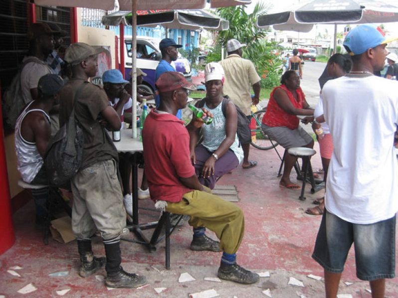 Cane Harvesters lingering at a 'Hangout Spot' in N/A following their vocal protest